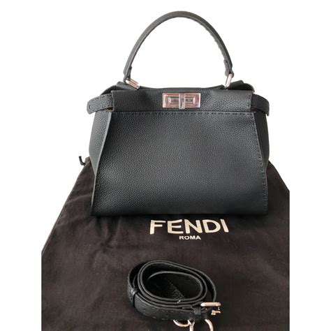 fendi black and holo bag|fendi black handbags.